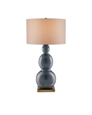 Cymbeline Table Lamp in Steel Blue / Antique Brass