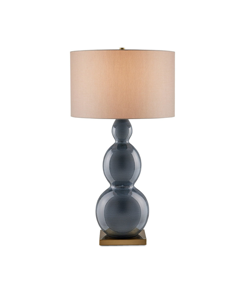 Cymbeline Table Lamp in Steel Blue / Antique Brass