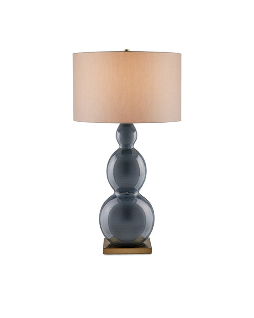Cymbeline Table Lamp in Steel Blue / Antique Brass