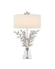 Forget-Me-Not Table Lamp in Clear / Silver Leaf