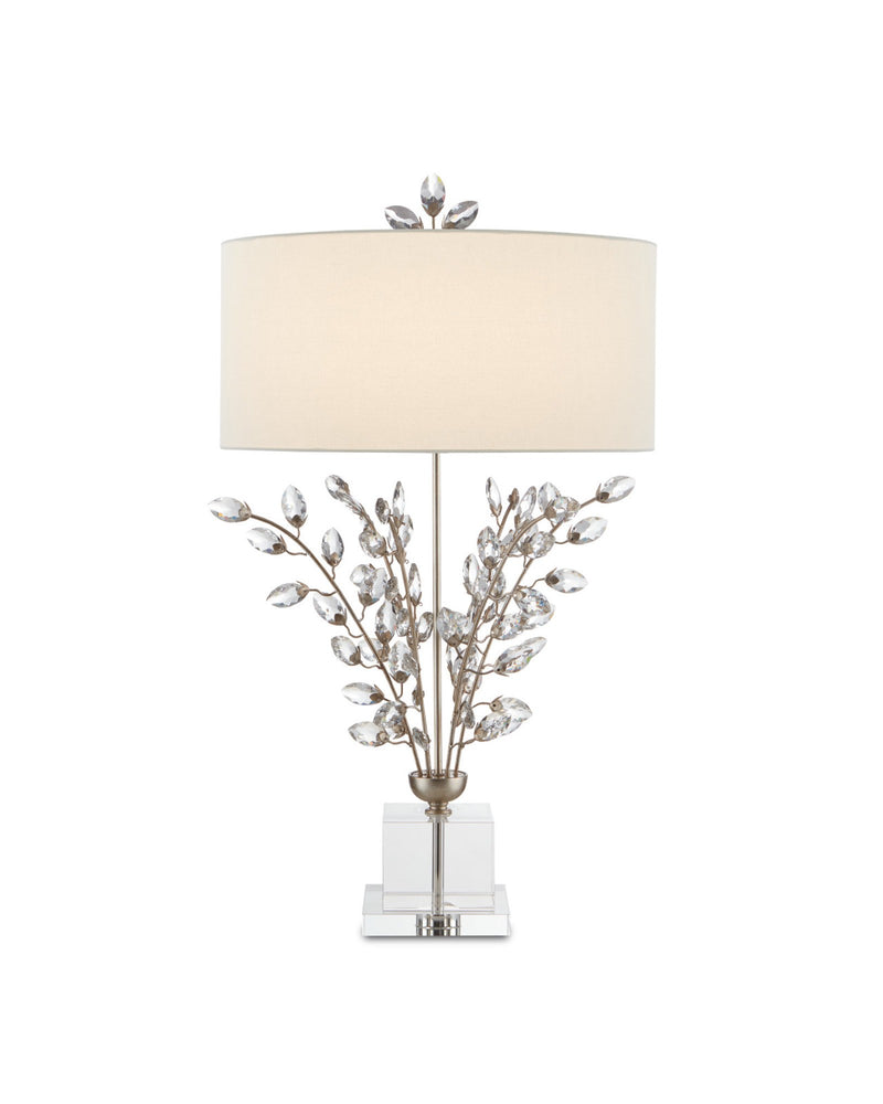 Forget-Me-Not Table Lamp in Clear / Silver Leaf