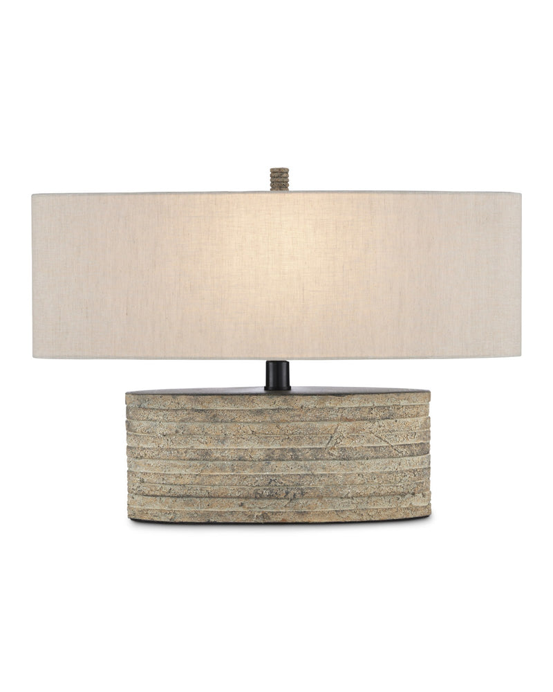 Innkeeper Oval Table Lamp in Rustic Gray