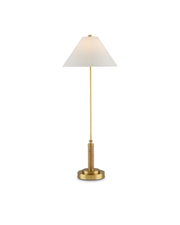 Ippolito Console Table Lamp in Antique Brass / Natural