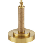 Ippolito Console Table Lamp in Antique Brass / Natural