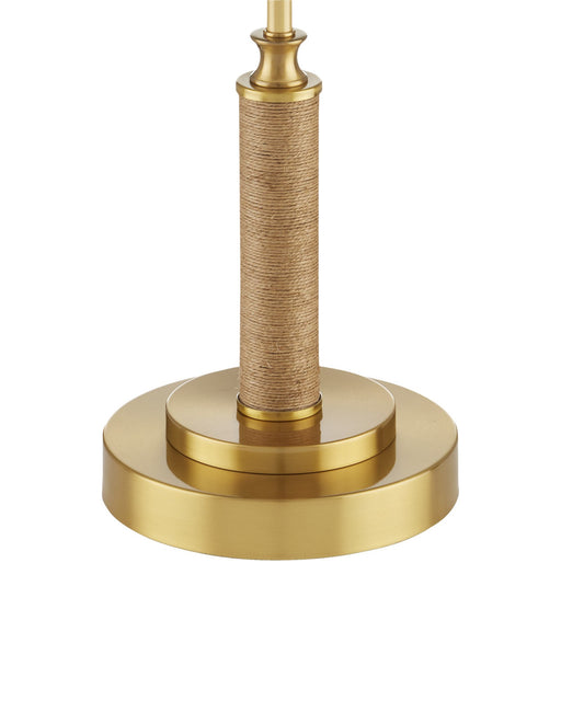 Ippolito Console Table Lamp in Antique Brass / Natural