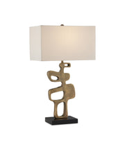 Mithra Table Lamp in Antique Brass / Black