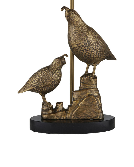 Codorniz Table Lamp in Antique Brass / Black