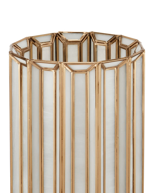 Daze Uplight Table Lamp in White / Antique Brass