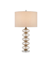 Zebulon Table Lamp in Clear with Gold Speckles / Contemporary Gold Leaf