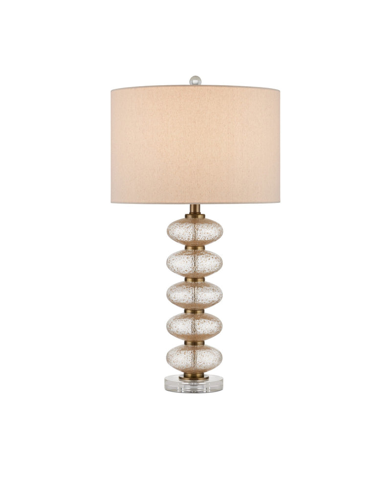 Zebulon Table Lamp in Clear with Gold Speckles / Contemporary Gold Leaf