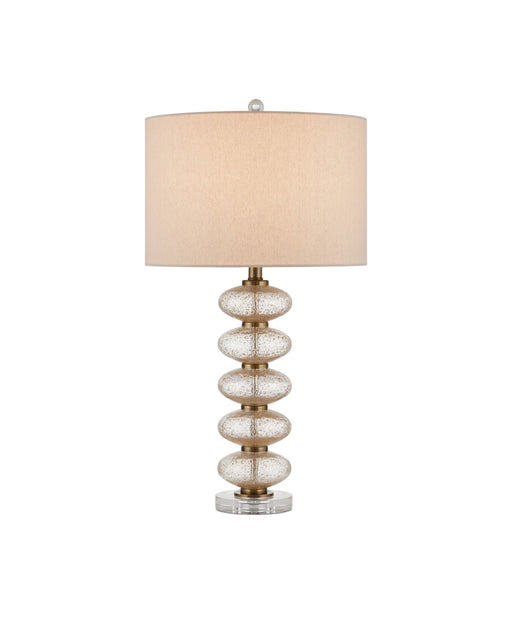 Zebulon Table Lamp in Clear with Gold Speckles / Contemporary Gold Leaf