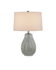 Fidella Table Lamp in Reactive Black & White / Brushed Nickel