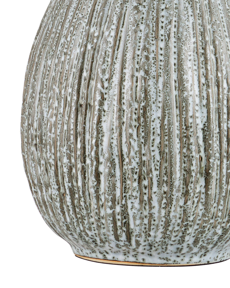 Fidella Table Lamp in Reactive Black & White / Brushed Nickel
