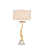 Mazari Table Lamp in Contemporary Gold Leaf / Clear