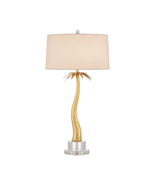 Mazari Table Lamp in Contemporary Gold Leaf / Clear