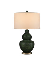 Kinnaird Table Lamp in Moss Green / Antique Brass