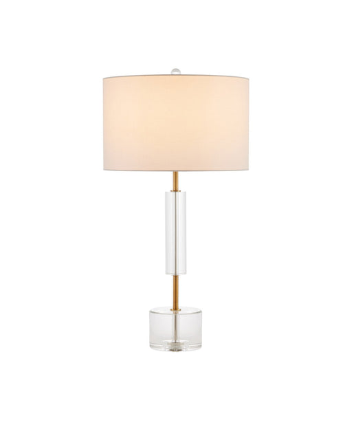 Deville Table Lamp in Clear / Antique Brass