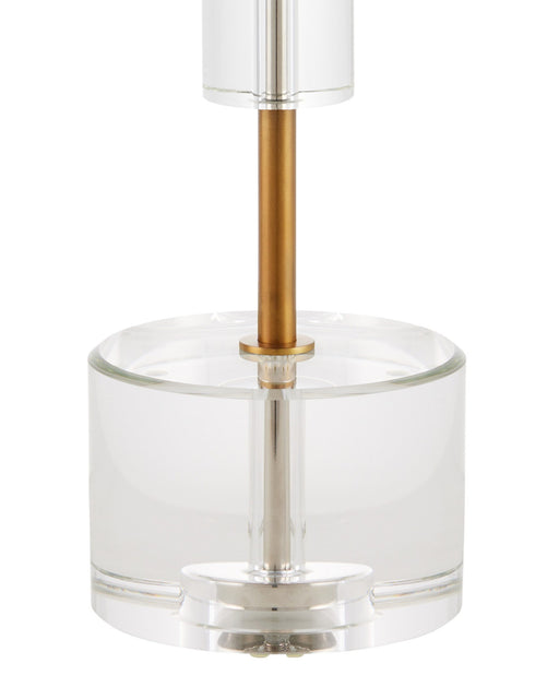 Deville Table Lamp in Clear / Antique Brass