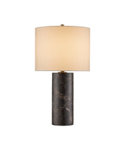 Vespera Marble Table Lamp in Coffee Brown / Antique Brass