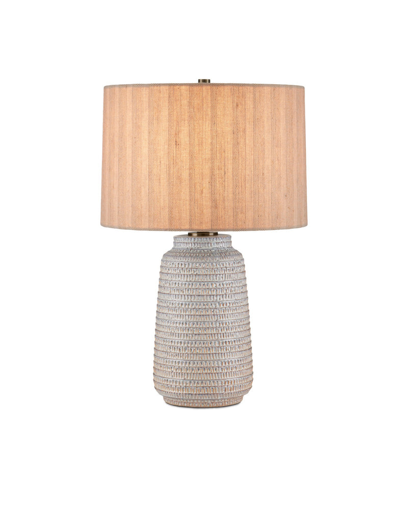 Owen Table Lamp in Off-White / Light Brown / Antique Brass