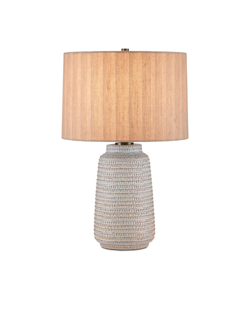 Owen Table Lamp in Off-White / Light Brown / Antique Brass