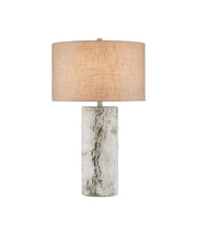 Faux Birch Table Lamp in Birch White / Gray