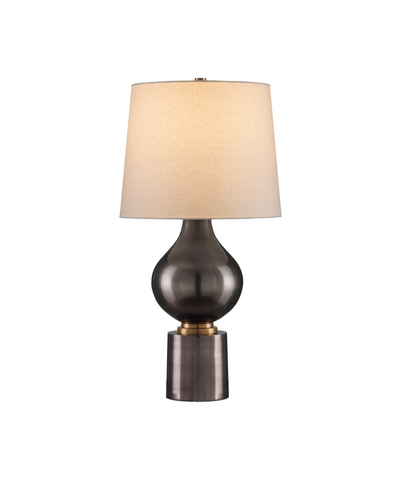 Tamerlane Table Lamp in Black Nickel / Vintage Brass