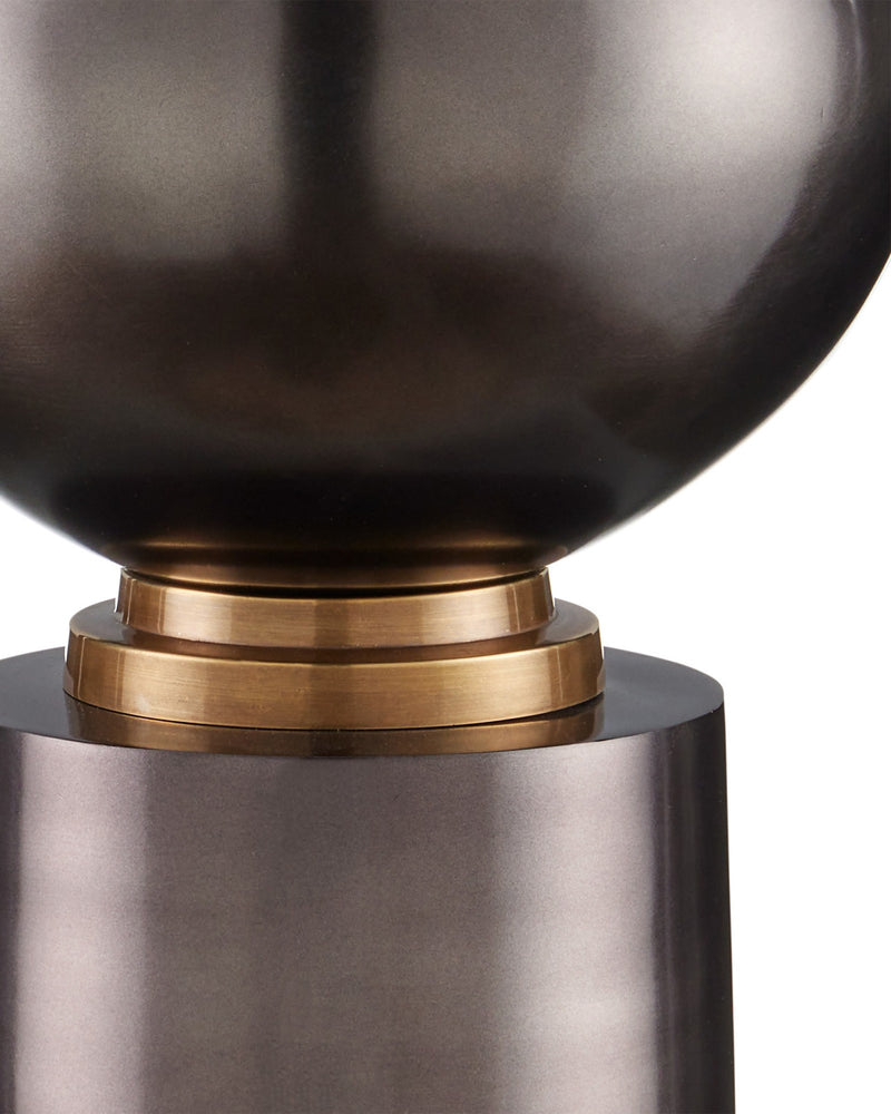 Tamerlane Table Lamp in Black Nickel / Vintage Brass