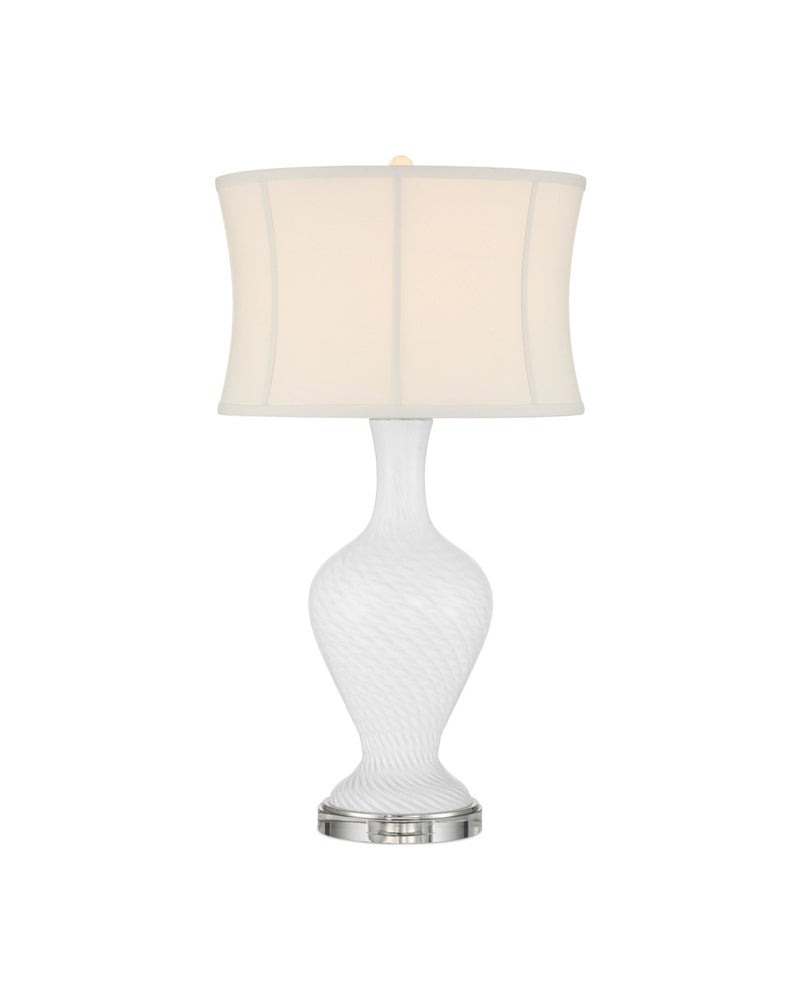 Zeta Table Lamp in White / Clear