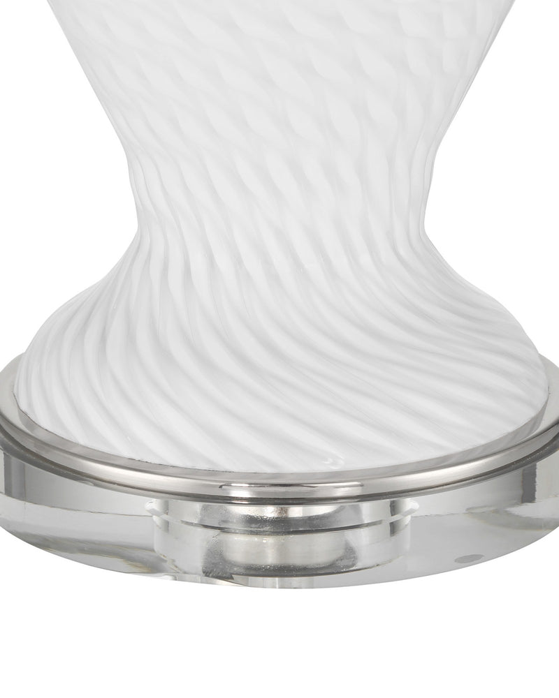 Zeta Table Lamp in White / Clear