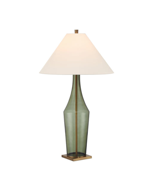 Olive Table Lamp in Green / Antique Brass