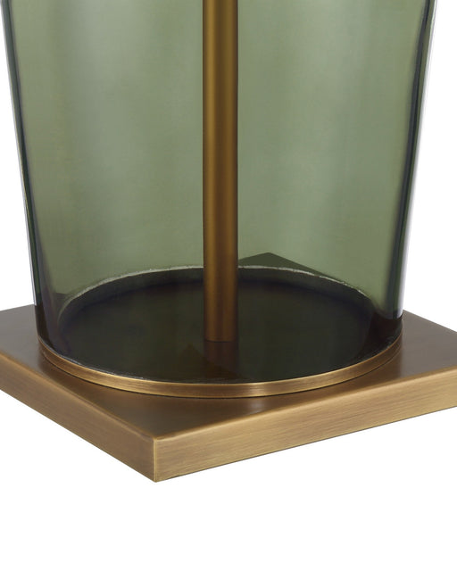 Olive Table Lamp in Green / Antique Brass