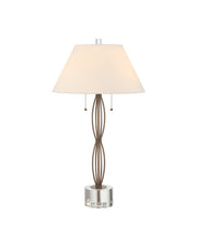 Mizner Table Lamp in Antique Brass / Clear