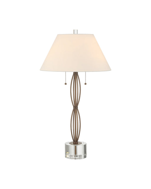 Mizner Table Lamp in Antique Brass / Clear