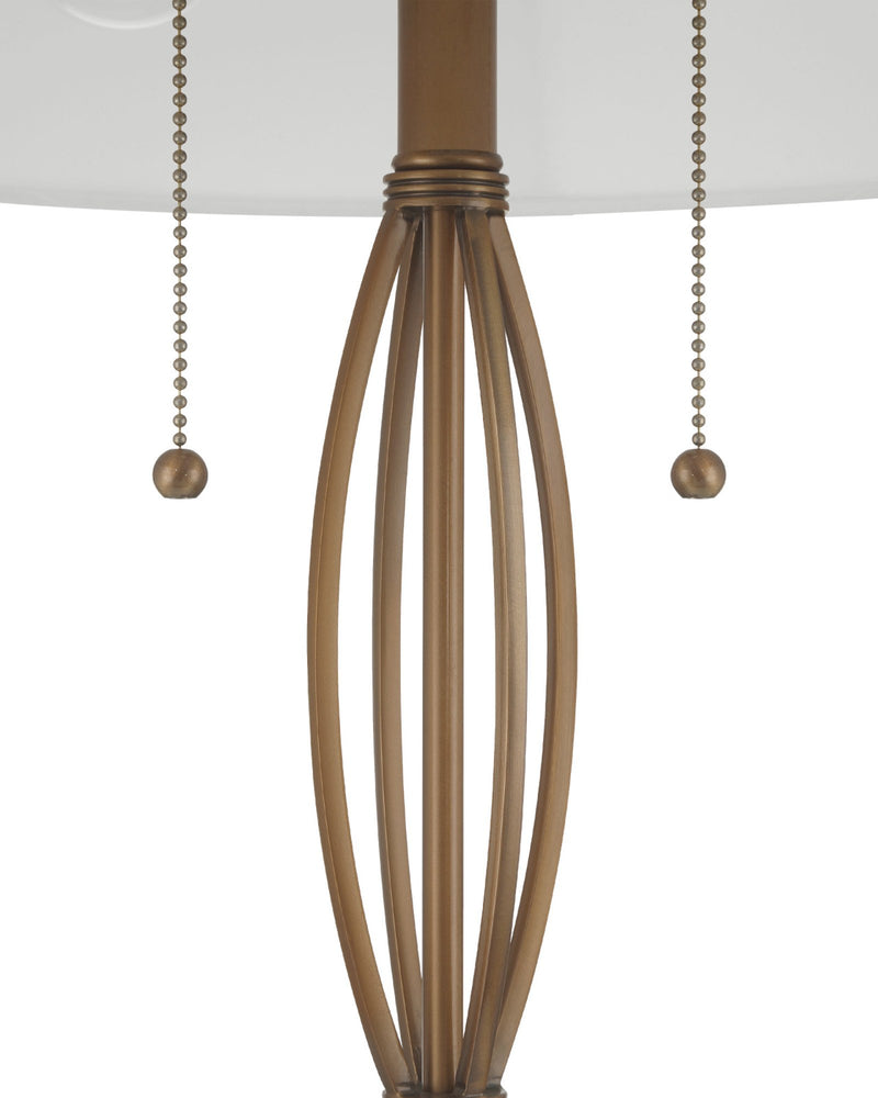 Mizner Table Lamp in Antique Brass / Clear
