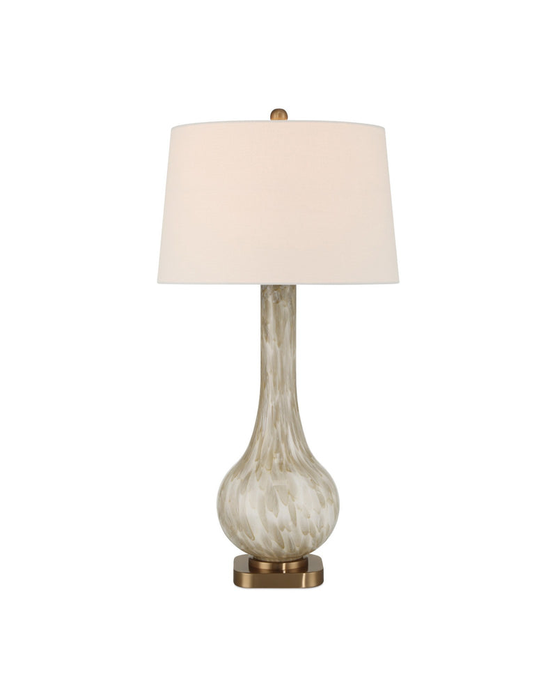 Bombon Table Lamp in Pale Brown / Off-White / Antique Brass
