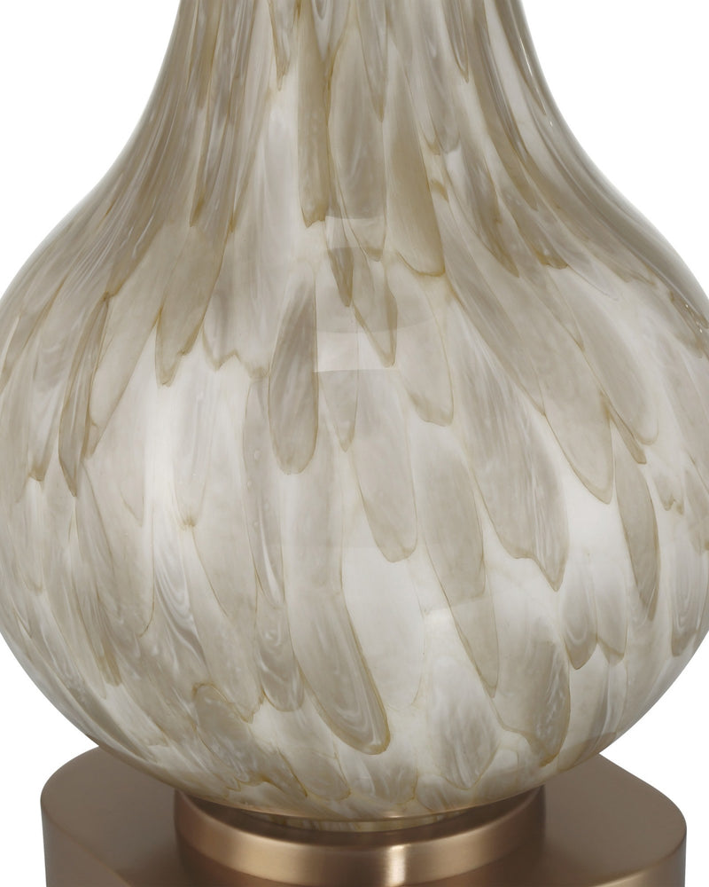 Bombon Table Lamp in Pale Brown / Off-White / Antique Brass