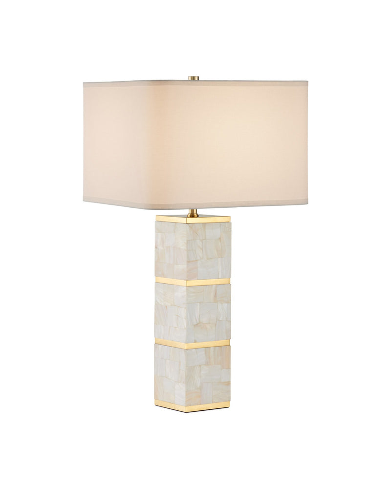 Casey Mother of Pearl Table Lamp in Natural / Brass