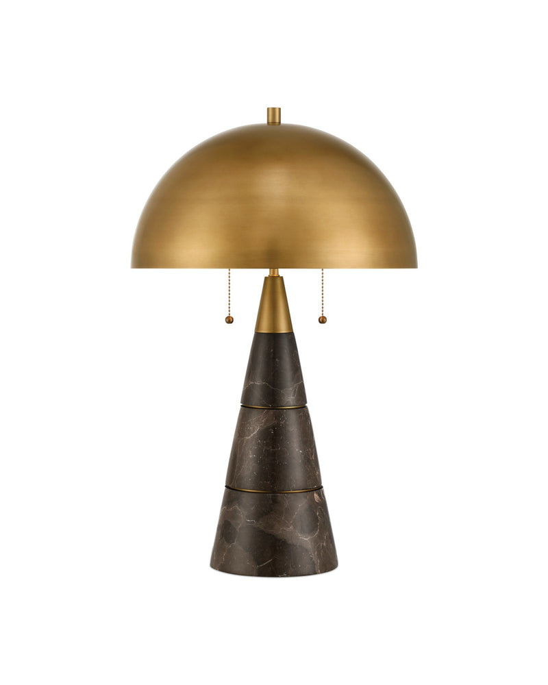Edith Desk Lamp in Coffee Brown / Antique Brass