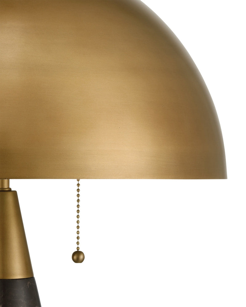 Edith Desk Lamp in Coffee Brown / Antique Brass