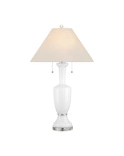 Classico Table Lamp in White / Clear / Polished Nickel