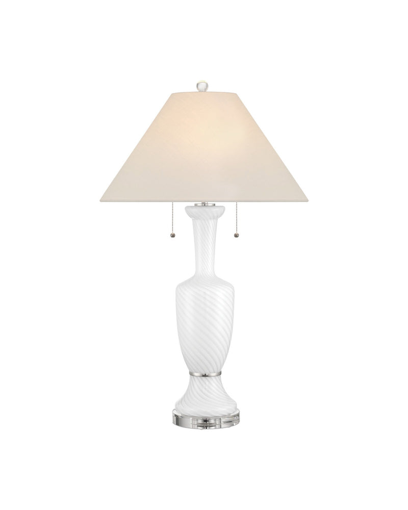 Classico Table Lamp in White / Clear / Polished Nickel