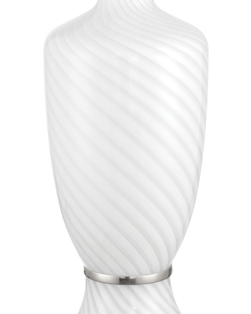 Classico Table Lamp in White / Clear / Polished Nickel