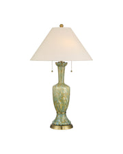 Classico Table Lamp in Green / Beige / Antique Brass