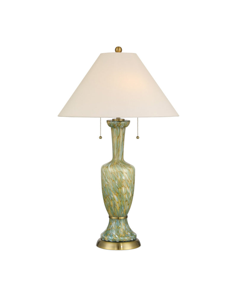 Classico Table Lamp in Green / Beige / Antique Brass