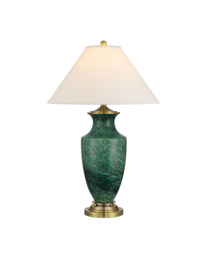 Claude Table Lamp in Green / Antique Brass