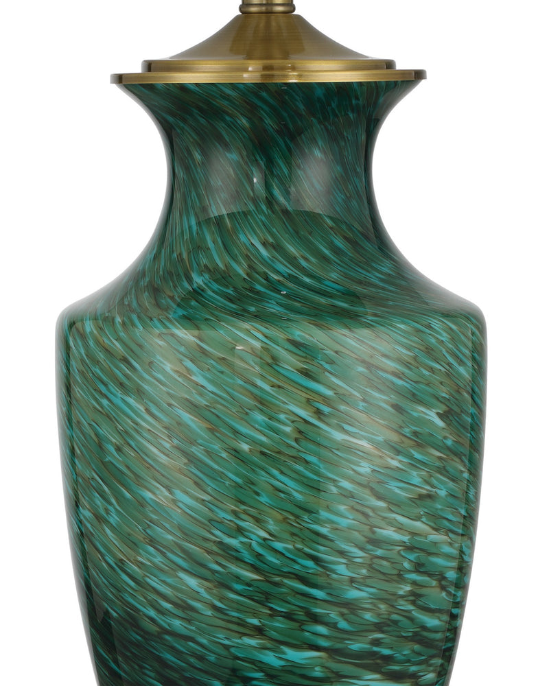 Claude Table Lamp in Green / Antique Brass