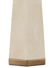 Galuchat Tapered Table Lamp in Ivory Faux Shagreen / Brass