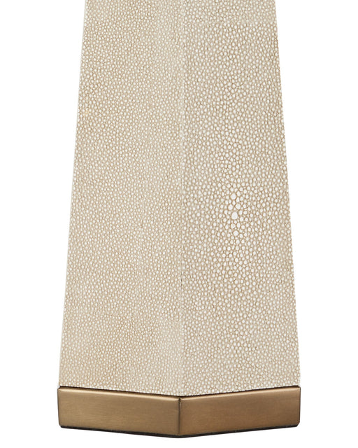 Galuchat Tapered Table Lamp in Ivory Faux Shagreen / Brass