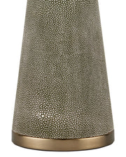 Galuchat Hourglass Table Lamp in Green Faux Shagreen / Brass
